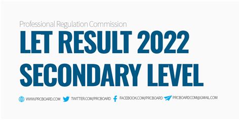 January 2022 LET Result Secondary level list of passers.